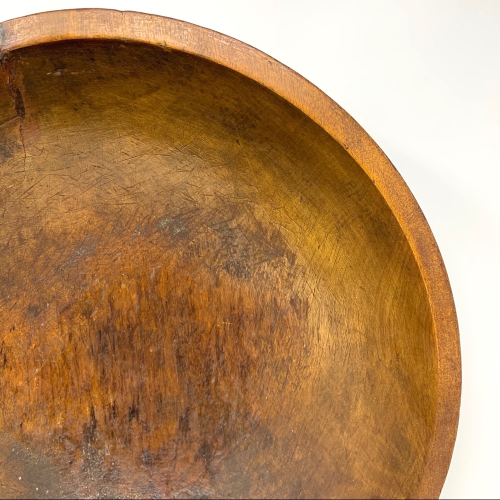 Primitive 16.25”-17.5” Wood Dough Bowl - Picture 4 of 12